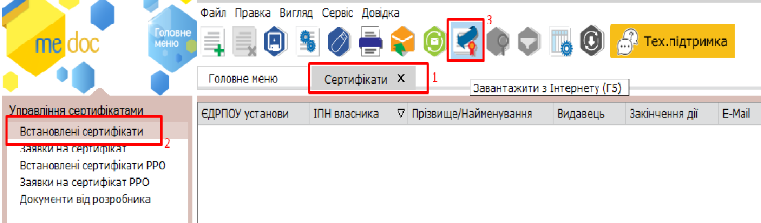 ЯК ЗАВАНТАЖИТИ СЕРТИФІКАТИ КЕП В ПРОГРАМУ M.E.DOC